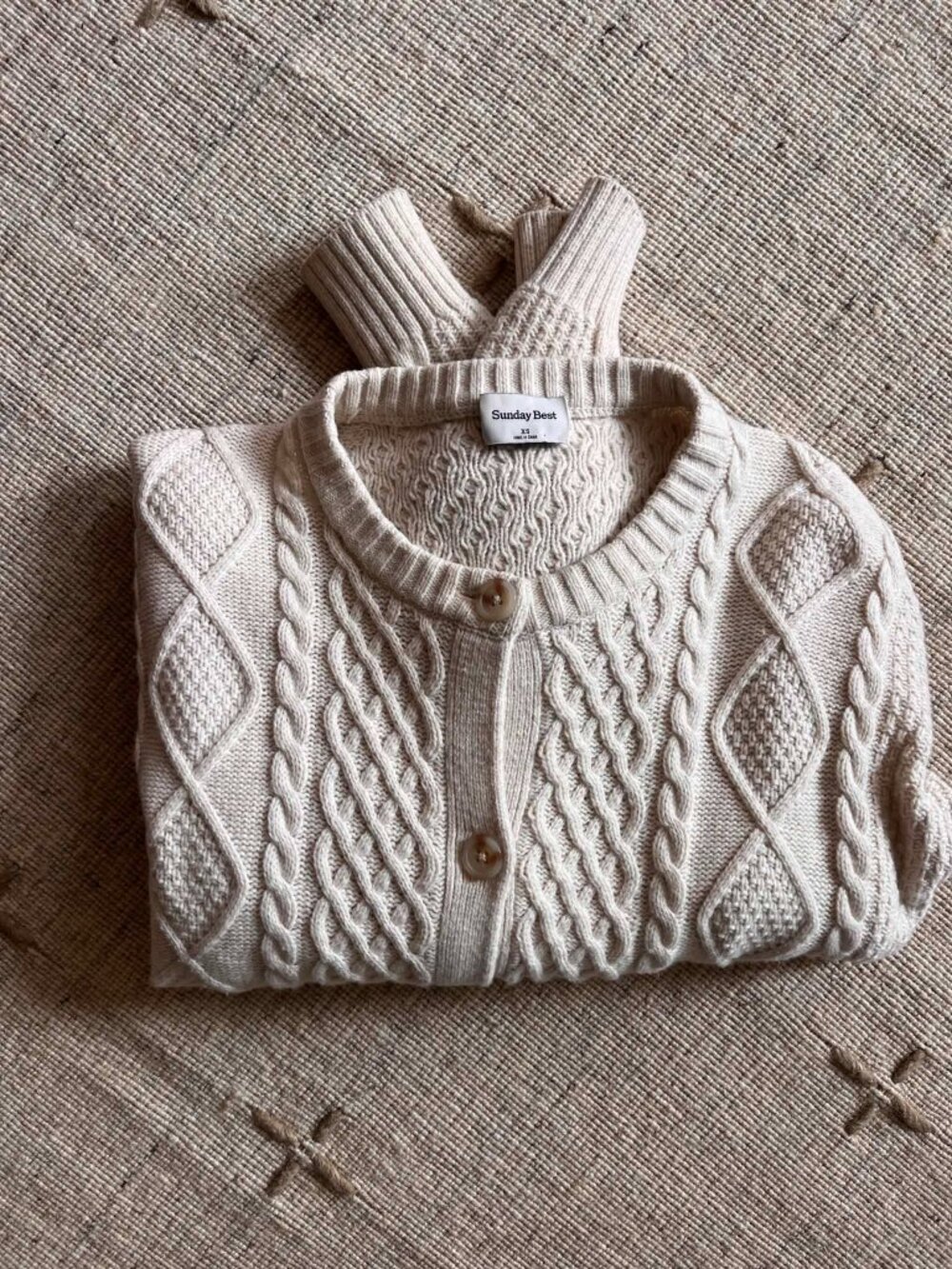 Aritzia Cable Knit Wool Cardigan